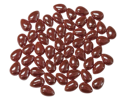 50 Pearlescent Pink Glass 12mm Teardrop Tiles
