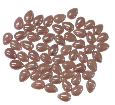 50 Pearlescent Light Pink Glass 12mm Teardrop Tiles