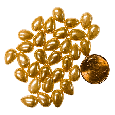 50 Pearlescent Bronze Glass 12mm Teardrop Tiles