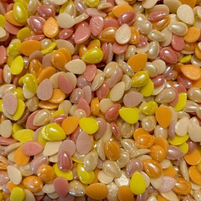 50 Tutti Frutti Mix Glass 12mm Teardrop Tiles
