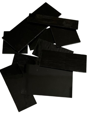 1/2 lb Opaque Black Stained Glass Pieces