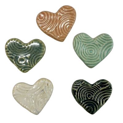 5  Ceramic Heart  Tiles