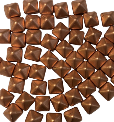 8mm Matte Copper Pyramid Czech Cabochons