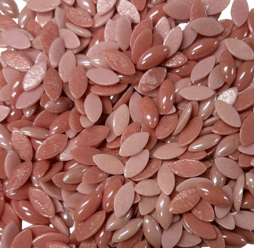 50 Pearlized Pink Mix Glass Petals 14mm