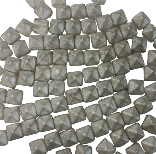 8mm Matte Silver Pyramid Czech Cabochons