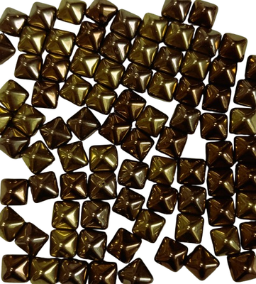 8mm Dark Copper Pyramid Czech Cabochons