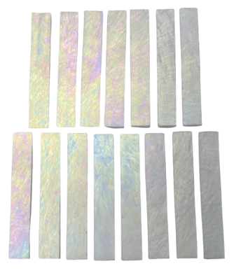 15 Iridescent White Large Rectangle Tiles