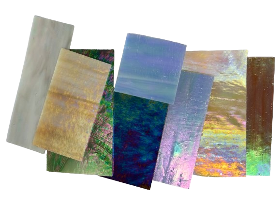 1/2 lb Iridescent Stained Glass Pieces -Mixed Colors