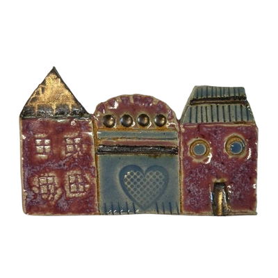 Row of 3 Houses – Handcrafted Ceramic Tile