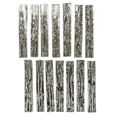 15 Silver Rain Mirror Large Rectangle Tiles