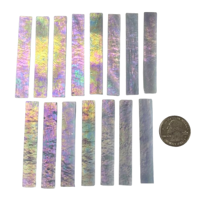 15 Iridescent Lavender Stained Glass Large Rectangle Tiles