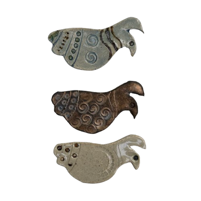 3 Whimsical Bird Tiles