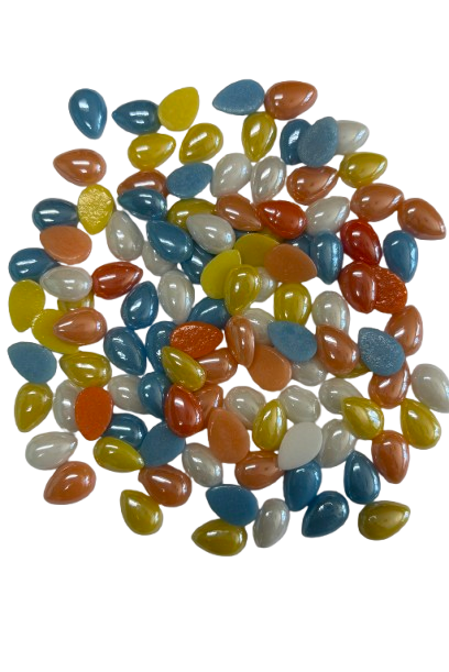 50 Caribbean Mix Glass 12mm Teardrop Tiles
