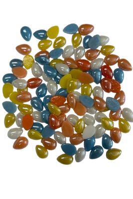 50 Caribbean Mix Glass 12mm Teardrop Tiles