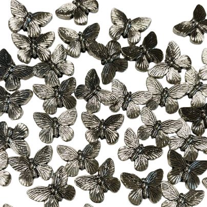 5 Silver Butterflies