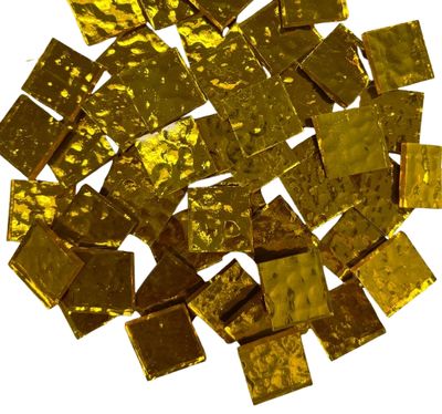 Yellow Hammered Mirror Tiles