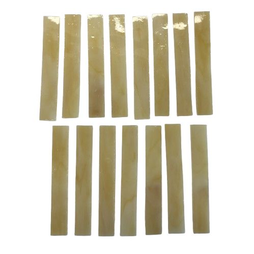 15 Light Tan Stained Glass Large Rectangle Tiles