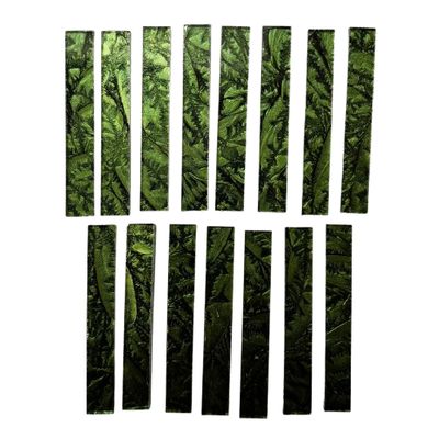 15 Lime Van Gogh Glass Large Rectangle Tiles