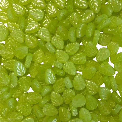 Citrine Green Glass Leaves