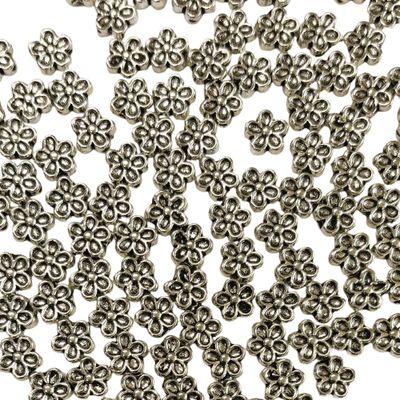 25 Silver Metal Flowers (1/4&quot; Diameter)