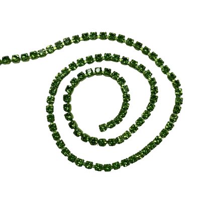 Peridot Green Rhinestone Chain