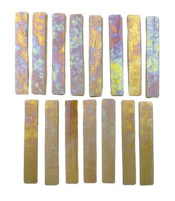 15 Iridescent Light Amber Large Rectangle Tiles