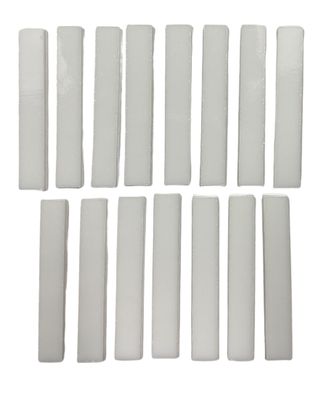 15 Opaque White Stained Glass Large Rectangle Tiles