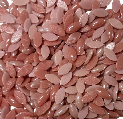 50 Pearlized Pink Mix Glass Petals 14mm