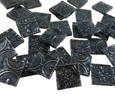 Black Sparkle Flora Tiles