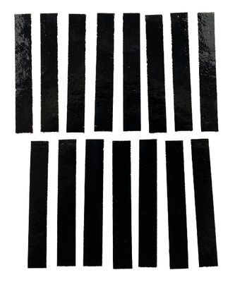 15 Opaque Black Stained Glass Large Rectangle Tiles