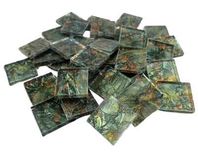 Green,Copper &amp; Gold Van Gogh Tiles