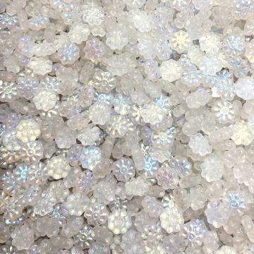 9mm Iridized Crystal Czech Glass Flowers