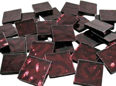 Burgundy Waves Mirror Tiles