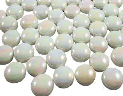 Iridized White Glass Dots