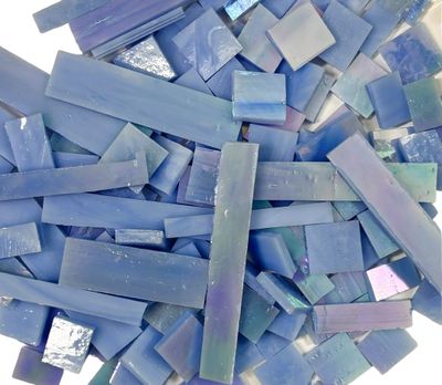 Iridescent Light Blue Stained Glass Offcuts 1/2 Lb