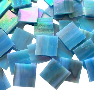 Iridescent Turquoise Blue w/Purple Tiles