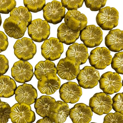 Golden Yellow Czech Hibiscus Flowers 14 mm