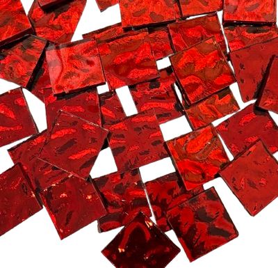 Red Waves Mirror Tiles