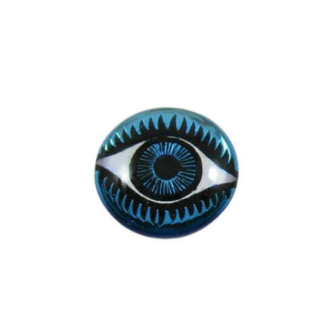 brilliant blue glass eye cabochon 14mm