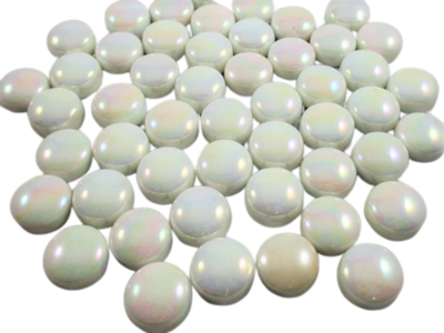 Iridized White Glass Dots