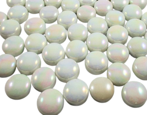 Iridized White Glass Dots