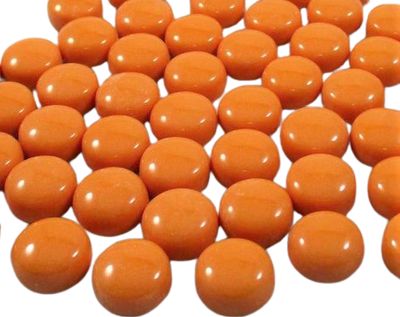 orange glass dot mosaic tile