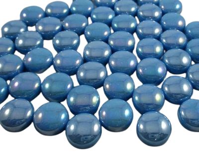 Iridized Sky Blue Glass Dots