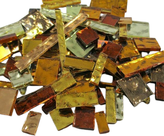 Gold &amp; Amber Mirror Mix Offcuts 1/2 Lb
