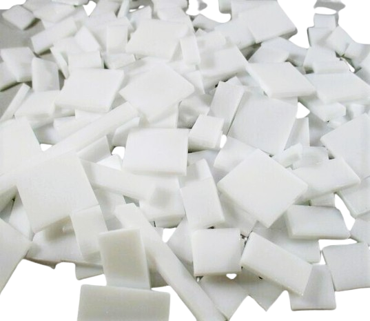 Opaque White Stained Glass Offcuts 1/2 Lb