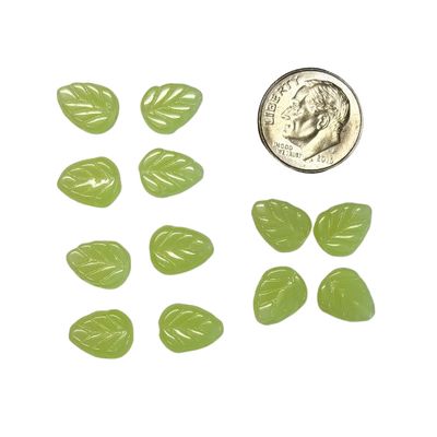 Citrine Green Glass Leaves