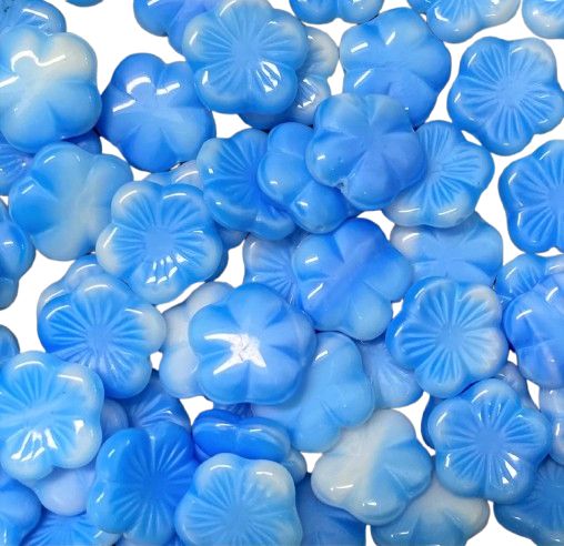 Cornflower Blue Czech Glass Flowers