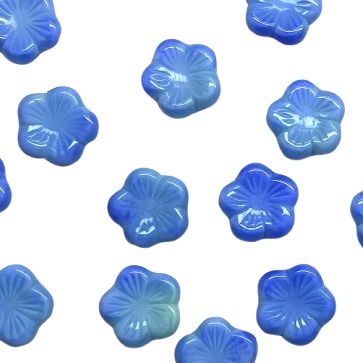 Cornflower Blue Czech Glass Flowers