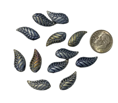 Large Silver Metallic Glass Leaves
