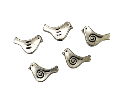 Bird Beads - Silver Color